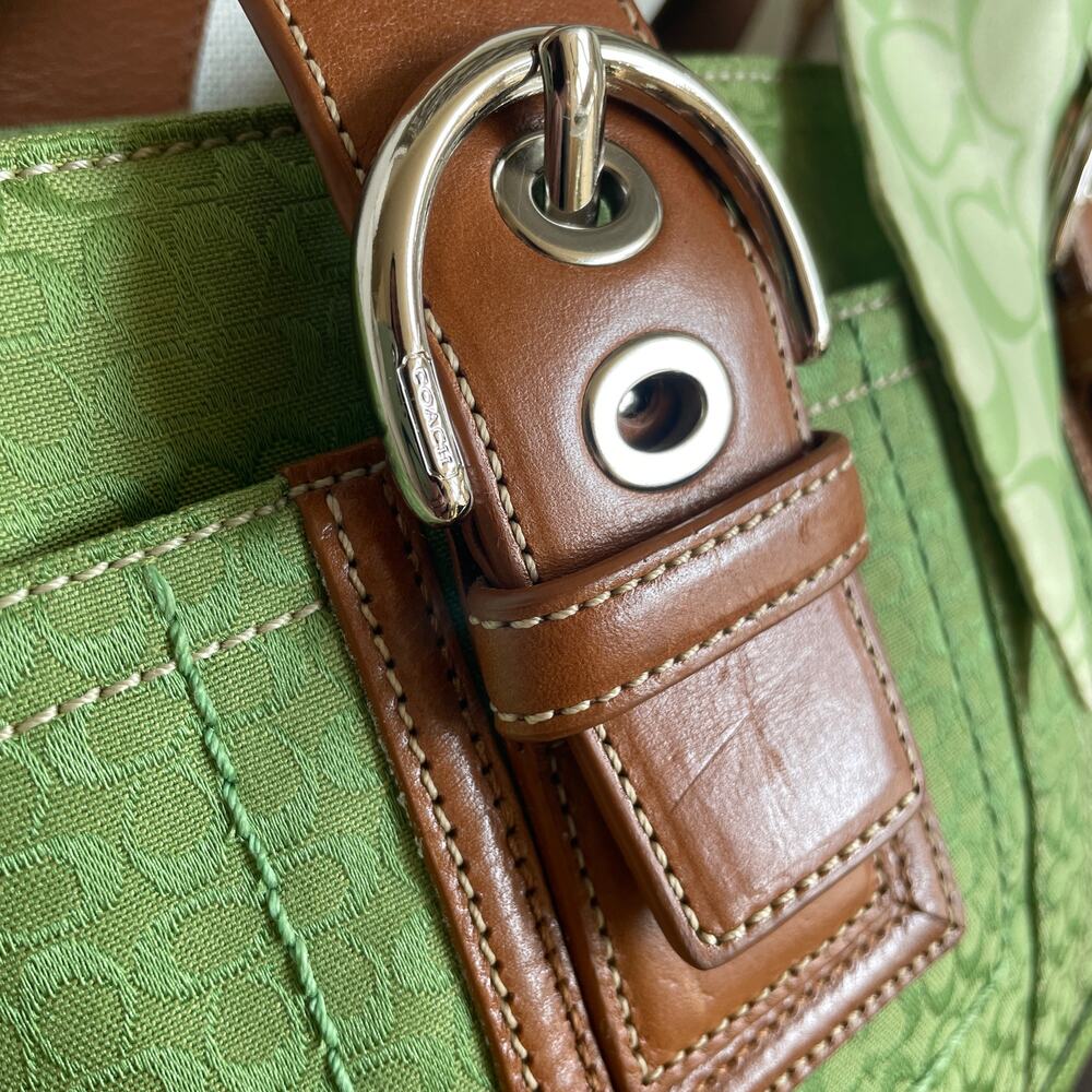 Rare Y2K Coach Signature Green Soho Buckle Tote Bag | 4-Pc Collector Set Micro C - Picture 9 of 14